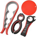 Tin Opener, 4 Pack Can Opener Effortless Arthritis Jar Opener Set Multi Function Ring Pull Can Opener Aid Manual Lid Bottle Openers for Arthritic Hands, The Elderly, Weak Hands