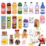 22Pcs Miniature Food Drink, 1/12 Scale Miniature Dolls House Food Accessories, Mini Food Drink, Miniature Kitchen Accessories, Mini Pretend Play Food Set for Barbie Doll House (A)