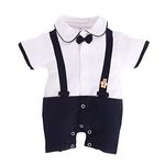 BabyGo Half Sleeves Baby Romper| 100% Cotton Rompers for New Born Baby| Baby Dress | Onesies| 0-3M| NAVY| Infant Clothes