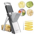 SUPMAKIN Safe Mandoline Slicer Upgraded, Vegetable Chopper, Adjustable Potato Slicer, Food Slicer, Detachable Easy to Clean, Kitchen Safe Chopping Artifact Gray
