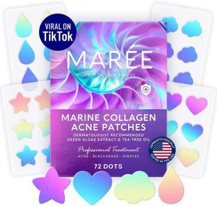 MAREE Acne Сlearing Devices with Natural Green Algae Extract & Tea Tree Oil - Hydrocolloid Acne Therapy Device - Cover and Reduce Zits, Pimples, Blemishes, Spots