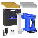 2 in 1 Nailer Stapler Gun Cordless Brad Nailer with 1.5Ah Battery Case Staples and Nails for Wood Floor Carpet Fence DIY Projects
