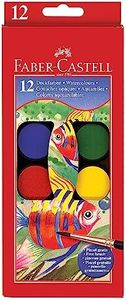 Faber-Castell Watercolor Paint Set With Brush: 12 Washable Watercolors for Kids: Toddler Art Supplies & Kids Painting Set, Arts and Crafts for Kids Ages 3-4+