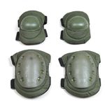 First to act tactical Military Tactical Knee Pad Elbow Pad Set Airsoft Knee Elbow Protective Pads Combat Paintball Skate Outdoor Sports Safety Guard Gear (Green-Set of 4, M-for Adult)