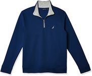 Nautica Men's Solid 1/4 Zip Fleece Sweatshirt, Estate Blue, XL