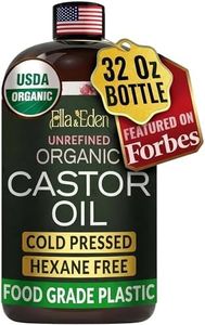 Ella & Eden Organic Castor Oil for Hair Growth | Natural Skin Moisturizer 32 Fl Oz | 100% Pure Cold-Pressed USDA Organic Hexane-Free Oil for Castor Packs Navel Oiling Nail Lashes Brows