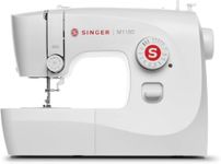 SINGER® M1150 Portable Sewing Machine (White) with Accessories | 16 Built-In Stitches Delivers 45 Stitch Applications | Top Drop-in Bobbin, 4-Step Buttonhole, LED Light | Ideal for Beginners
