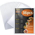 tutata Menu Covers 8.5 x 11, 36 Pack, 2 View Restaurant Menu Covers, All Clear Vinyl Menu Sleeves, Menu Holder, Top-Loading, TBTC30-2