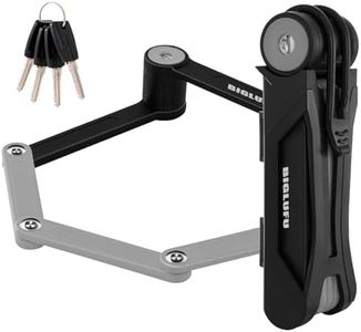 BIGLUFU Bike Lock Bicycle Scooter Motorcycle Folding Locks with 4Keys, Fold Chain Heavy Duty Alloy Steel Foldable Lock with Mounting Bracket 2pc Straps, 86cm/34 Unfolding, 1.92 lbs