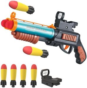 Double Barrel Toy Gun Toy Foam Blaster Double Barrel Soft Bullet Toy Foam Blaster with Sound for Kids Teen Adults Outdoor Toys, Gifts for Boys Christmas Birthday (Grey)
