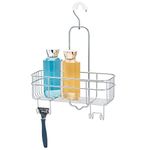 iDesign Euro Metal Hanging Bathroom Shower Caddy with Swivel Hook, Extra Space for Shampoo, Conditioner, Soap, Razors, Loofahs, Towels, 11" x 4.5" x 14.86", Silver