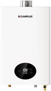 CAMPLUX CX360 Propane Gas Tankless Water Heater Indoor, 3.6 GPM, 82,000 BTU Instant On-Demand Hot Water Heater 120 Volt, 2-3 Points of Use Water Heater, White