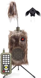 Coyote Call-FurCover, 20 Sounds+150YD Remote+FurDecoy,Coyote Hunting,Green | Predator Call, Dual Sound Playback+Realistic Sound, Coyote, Fox, Crow, Hog Hunting, 1Fur Cover+2 Decoy Topper+1Tripod