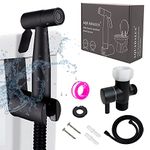 Handheld Bidet Sprayer for Toilet-Toilet Bidet Sprayer with Adjustable Water Pressure Control for Feminine Wash, Stainless Steel Brushed Nickel Cloth Diaper Bidet Toilet Bidet for Baby Wash Black