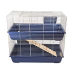 KCT Double Level 100cm Indoor Cage Pet Animal Rabbit Guinea Pig Hutch - Dark Blue