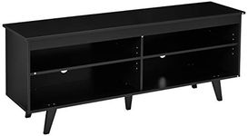 Walker Edison Rohde Contemporary 4 Cubby TV Stand for TVs up to 65 Inches, 58 Inch, Black