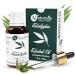 Naturalis Eucalyptus Oil Essential Oil - Pure Eucalyptus Essential Oil For Aromatherapy, Skin & Hair Care, Massage, Steam Inhalation, And Diffuser - Therapeutic Grade, 30Ml