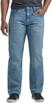 Wrangler Authentics Men's Classic 5-Pocket Relaxed Fit Jean, Bleached Denim Flex, 42W x 32L