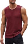 COOFANDY Men's Tops Ash Shirt Sporty Tee Sports Tank Top Fitness Sleeveless Muscle Shirt Work Out Tops Wine Red XL