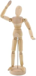 US Art Supply® Wood 8" Male - Artist Drawing Manikin Articulated Mannequin with Base and Flexible Body - Perfect for Drawing The Human Figure (8" Male)