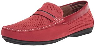 STACY ADAMS Men's Corby Slip on Driving Style Loafer, Red, 10