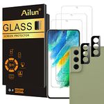 Ailun Glass Screen Protector for Galaxy S21fe 3Pack + 2Pack Camera Lens Tempered Glass Fingerprint Unlock Compatible 0.33mm Ultra Clear Anti-Scratch Case Friendly