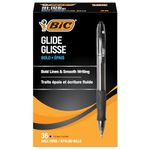 BIC Glide Bold Black Ballpoint Pens, Bold Point (1.6 mm), 36-Count Pack, Retractable Ballpoint Pens With Comfortable Full Grip