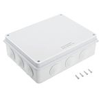 LeMotech ABS Plastic Dustproof Waterproof IP65 Junction Box Universal Electrical Project Enclosure White 10" x 7.9" x 3.1"(255mmx200mmx80mm)