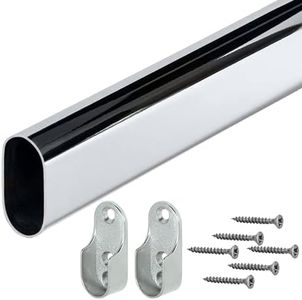 Gedotec Barra de Suspensión para la Ropa | Tubo Organizador de Acero Inoxidable | Perchero para Secar y Colgar Ganchos en Lavandería y Closet | 2000 x 30 x 15 mm | Fácil Instalación | 1 Juego