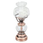 Dollhouse Candle Candelabra, 1:12 Table Lamp with Candle, Miniature Glass Shade Table Lamp, Retro Exquisite Simulation, Silver Table Lamp Decoration for Dollhouse Accessories (Bronze)