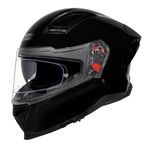 STUDDS Helios ISI and DOT Certified Full Face Helmet with Antifog 100 Lens, Sporty Spoiler (Black - M)