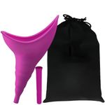 Stand-Up Female Urination Device: Our Silicone Urinal Lets Women Pee Standing, Ideal for Outdoor Activities and Travel. Includes Drawstring Bags for Discreet Disposal. (Fuchsia)