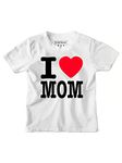 PrintEasy� I Love My Mom Cotton Short Sleeves Unisex Kids White T-Shirts for Boys & Girls