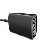 USB Desktop Charger, 60W 12A 6-Port USB Charging Station Multi Ports Desktop Charger Hubs Compatible with Smartphone/Tablets and More