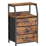 Furnulem Nightstand with 3 Drawers 