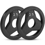 JFIT Cast Iron Olympic 2-Inch Grip Plate for Barbell, Set of 2 Plates, 2.5 LB