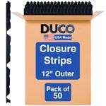 Duco 12 Inch Outside Profile (50 Pack) R Panel Foam Closure Strips for Metal Roofing Panels - 3 Feet Long, Black Rib Corrugated Metal Roof Foam Closure Strips