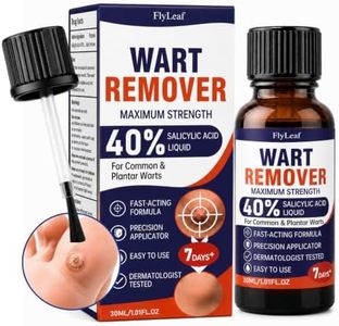 FLYLEAF 40% Salicylic Acid Wart Remover Liquid, Fast-Acting Maximum Strength Plantar Wart Remover for Common, Flat & Foot Warts, Corns & Calluses, Hands, Feet, Toes & Soles, 1.01 fl oz