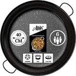 Alises - Anti-Rust Steel Paella Pan 40 cm-Enamelled Carbon Steel Pan (Naturally Non-Stick) - Paella Pan Regular 40cm