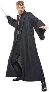 Cosplaysky Men Halloween Costume Tunic Hooded Robe Outfit Black Version Large