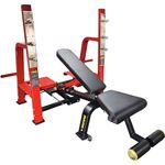 Bodylean fitness Adjustable Olympic Bench Press Incline, Decline & Flat for Weight & Strength Training, Home & Commercial Purpose | Loading Capacity 400 kg