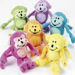 Neon Stuffed Animal Monkeys - Toys and Party Favors - 12 Pieces