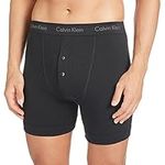 Calvin Klein - Calvin Klein Boxer Brief - Button Fly - Long Leg Boxers for Men - Mens Boxer Shorts - Boxer Shorts Men - Pack of 1 - Black - Large