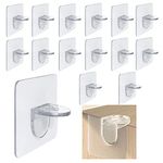 15 Pcs Shelf Support Pegs Transparent Adhesive Pegs Punch Free Shelf Brackets for Wardrobe Cabinet Furniture