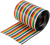 uxcell Flat Ribbon Cable 40P Rainbow IDC Wire 1.27mm Pitch 1Meter Long