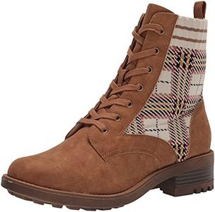 LifeStride Women's Knockout Ankle Boot, Tan Plaid, 8.5 Wide