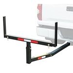 ECOTRIC Pickup Truck Bed Extender Hitch Mount Adjustable Extension for Rack SUV Lumber Ladder Canoe Boat Kayak Long Pipes w/Flag 750lbs Capacity