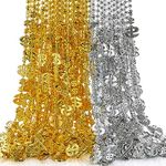 Tondiamo 24 Pcs Mini Gold Silver Chain Dollar Necklace Dollar Sign Pendant Necklace for Men Hip Hop Party Decoration Money Party Plastic Fake Chain for Halloween Costume Supplies Christmas
