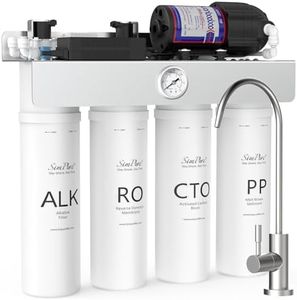 SimPure Alkaline UV Reverse Osmosis System, NSF/ANSI 58 Certified, Tankless RO Water Filter System 400 GPD, pH+ Remineralization Water Filtration Under Sink, BPA Free, Built-in Pump