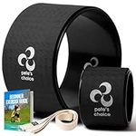 pete's choice Extra Wide Yoga Wheel + Mini Wheel + Yoga Strap. Exercise Booklet Included. Yoga kit for Beginners. Improve Posture, Better Mobility. Relieve Back Pain. Ideal Home Yoga Kit